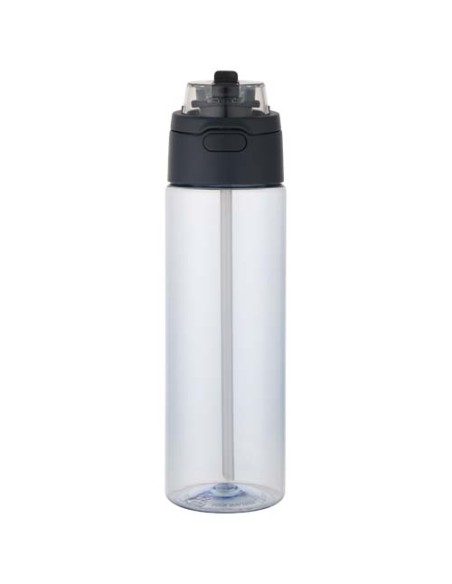 Borraccia in plastica riciclata RCS con tappo a doppia funzione e cannuccia a scatto da 700 ml Theron