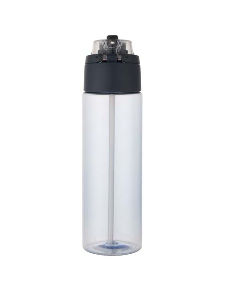 Borraccia in plastica riciclata RCS con tappo a doppia funzione e cannuccia a scatto da 700 ml Theron
