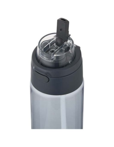 Borraccia in plastica riciclata RCS con tappo a doppia funzione e cannuccia a scatto da 700 ml Theron