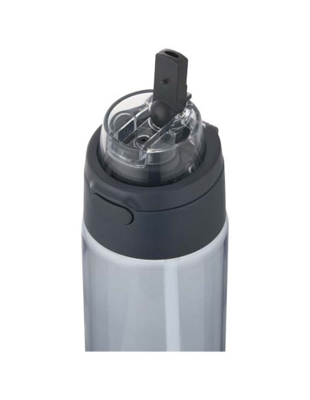 Borraccia in plastica riciclata RCS con tappo a doppia funzione e cannuccia a scatto da 700 ml Theron