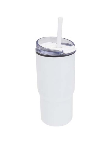 Bicchiere termico in materiale riciclato RCS a doppia parete con cannuccia da 540 ml Westin