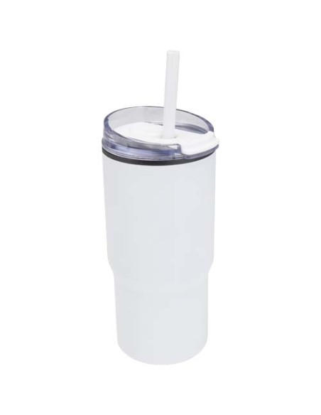 Bicchiere termico in materiale riciclato RCS a doppia parete con cannuccia da 540 ml Westin