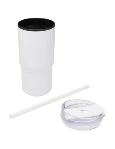 Bicchiere termico in materiale riciclato RCS a doppia parete con cannuccia da 540 ml Westin