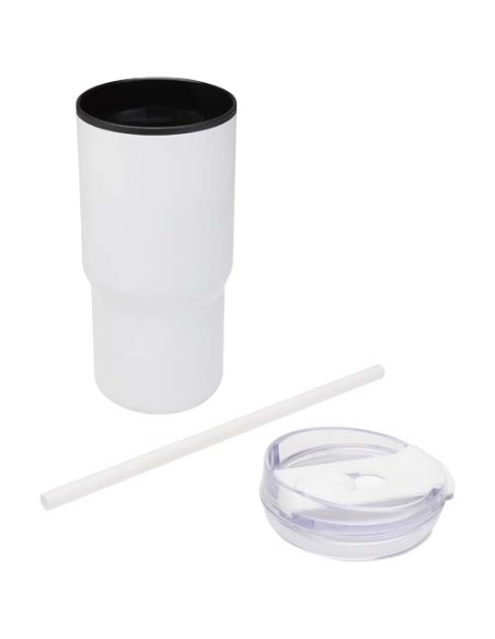 Bicchiere termico in materiale riciclato RCS a doppia parete con cannuccia da 540 ml Westin
