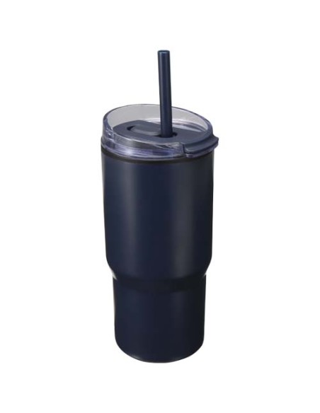 Bicchiere termico in materiale riciclato RCS a doppia parete con cannuccia da 540 ml Westin