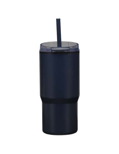 Bicchiere termico in materiale riciclato RCS a doppia parete con cannuccia da 540 ml Westin