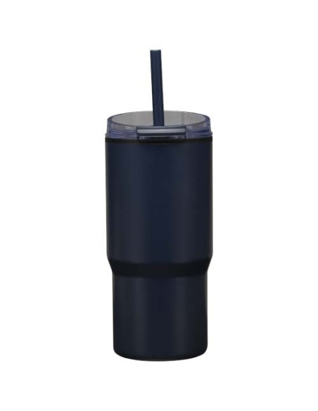 Bicchiere termico in materiale riciclato RCS a doppia parete con cannuccia da 540 ml Westin