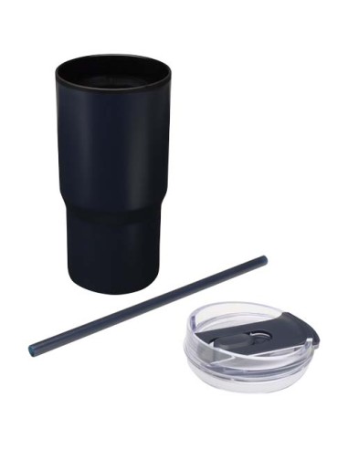 Bicchiere termico in materiale riciclato RCS a doppia parete con cannuccia da 540 ml Westin