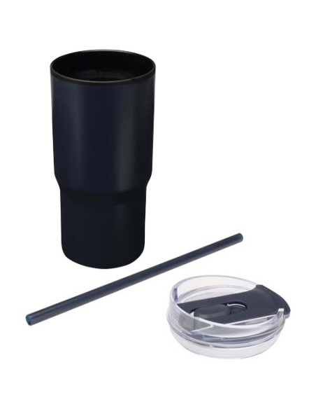Bicchiere termico in materiale riciclato RCS a doppia parete con cannuccia da 540 ml Westin