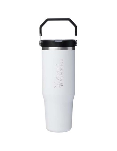 Bicchiere isolato Stanley IceFlow™ 2.0 da 890 ml in acciaio inox con cannuccia ribaltabile