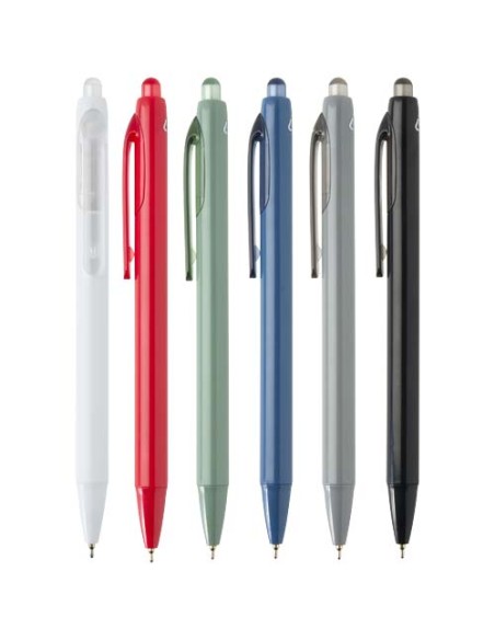 Penna a sfera a doppia iniezione in materiale riciclato certificato RCS (inchiostro blu) Glen