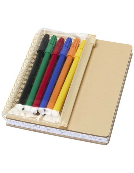 Set composto da un taccuino B6 con copertina rigida e pennarelli Squiggle