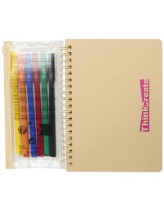 Set composto da un taccuino B6 con copertina rigida e pennarelli Squiggle