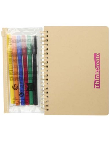 Set composto da un taccuino B6 con copertina rigida e pennarelli Squiggle