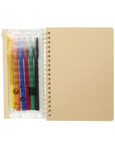 Set composto da un taccuino B6 con copertina rigida e pennarelli Squiggle