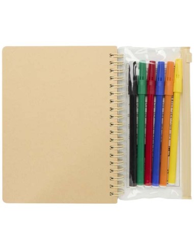 Set composto da un taccuino B6 con copertina rigida e pennarelli Squiggle