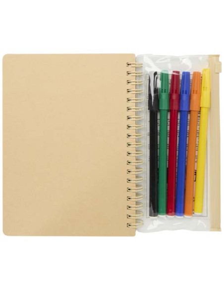 Set composto da un taccuino B6 con copertina rigida e pennarelli Squiggle