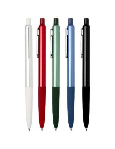 Penna a sfera a scatto in alluminio riciclato con finitura anodizzata Soffit (inchiostro blu)