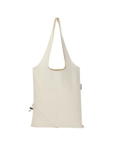 Borsa tote pieghevole in misto cotone riciclato certificato GRS da 140 g/m² Madras Blend- 7L