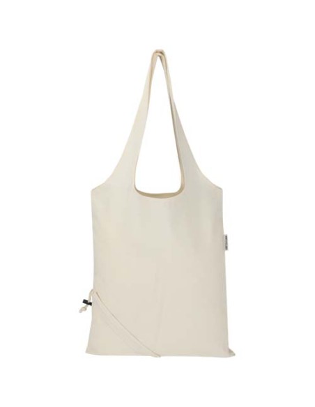 Borsa tote pieghevole in misto cotone riciclato certificato GRS da 140 g/m² Madras Blend- 7L