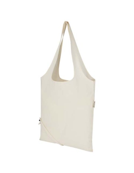 Borsa tote pieghevole in misto cotone riciclato certificato GRS da 140 g/m² Madras Blend- 7L