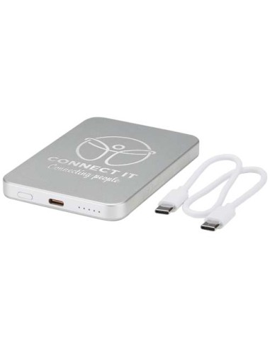 Power bank magnetico da 5000 mAh in alluminio riciclato RCS Avis 