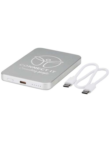 Power bank magnetico da 5000 mAh in alluminio riciclato RCS Avis 