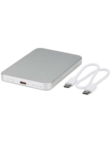 Power bank magnetico da 5000 mAh in alluminio riciclato RCS Avis 