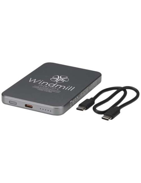 Power bank magnetico da 5000 mAh in alluminio riciclato RCS Avis 