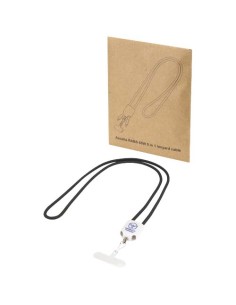 Cavo di ricarica 5-in-1 65W con lanyard in plastica riciclata Ion