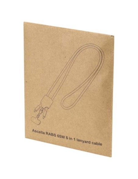 Cavo di ricarica 5-in-1 65W con lanyard in plastica riciclata Ion