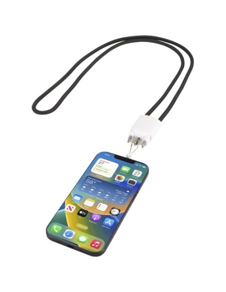 Cavo di ricarica 5-in-1 65W con lanyard in plastica riciclata Ion
