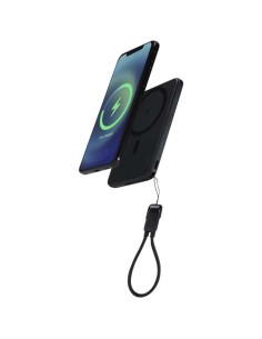 Power bank magnetico da 5000 mAh in plastica riciclata con lanyard SMART