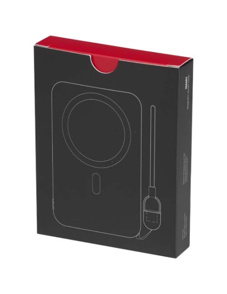Power bank magnetico da 5000 mAh in plastica riciclata con lanyard SMART