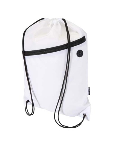 Borsa con coulisse in RPET con tasca frontale con cerniera Oriole - 5L