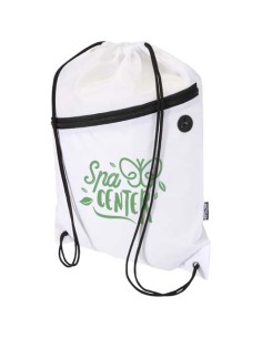 Borsa con coulisse in RPET con tasca frontale con cerniera Oriole - 5L