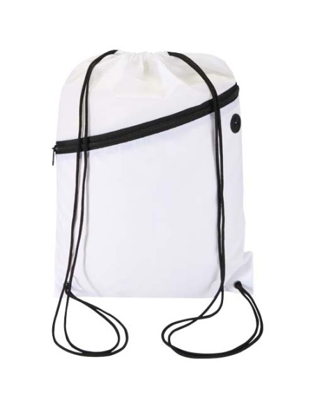Borsa con coulisse in RPET con tasca frontale con cerniera Oriole - 5L