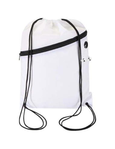 Borsa con coulisse in RPET con tasca frontale con cerniera Oriole - 5L