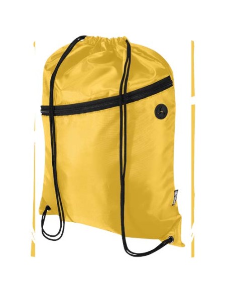 Borsa con coulisse in RPET con tasca frontale con cerniera Oriole - 5L