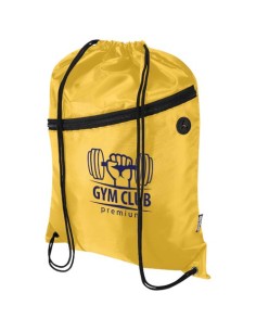 Borsa con coulisse in RPET con tasca frontale con cerniera Oriole - 5L