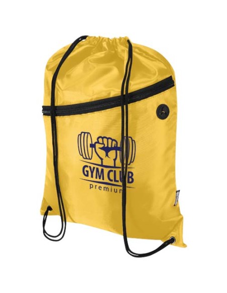 Borsa con coulisse in RPET con tasca frontale con cerniera Oriole - 5L