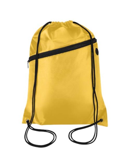 Borsa con coulisse in RPET con tasca frontale con cerniera Oriole - 5L
