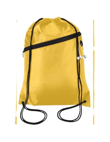 Borsa con coulisse in RPET con tasca frontale con cerniera Oriole - 5L