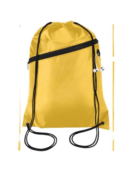 Borsa con coulisse in RPET con tasca frontale con cerniera Oriole - 5L
