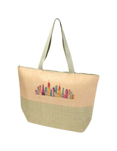 Borsa tote grande in carta paglia con cerniera Rhythm - 21L