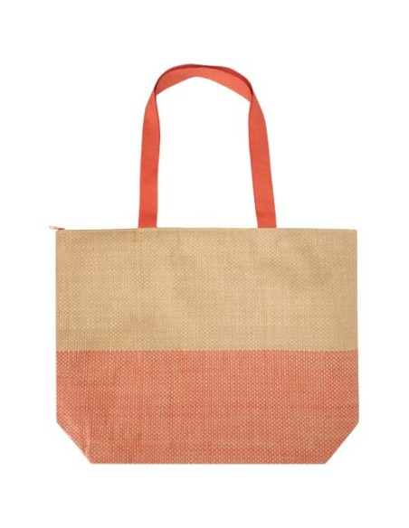 Borsa tote grande in carta paglia con cerniera Rhythm - 21L