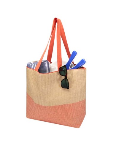 Borsa tote grande in carta paglia con cerniera Rhythm - 21L