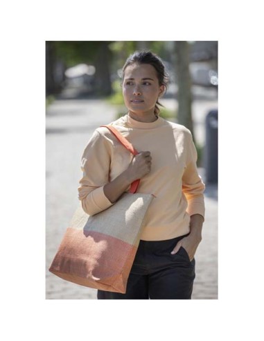 Borsa tote grande in carta paglia con cerniera Rhythm - 21L