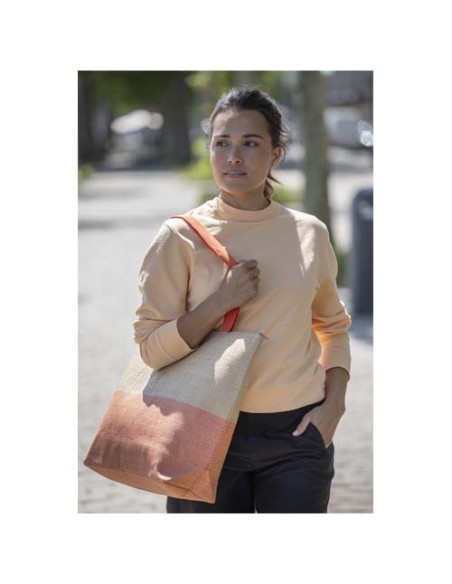 Borsa tote grande in carta paglia con cerniera Rhythm - 21L