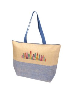 Borsa tote grande in carta paglia con cerniera Rhythm - 21L